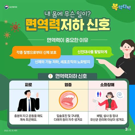 면역력 높이는 방법과 면역력 저하 증상 알아보기 전체 카드한컷 멀티미디어 대한민국 정책브리핑