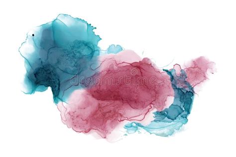 Alcohol Ink Texture Abstract Hand Painted Blue And Pink Background