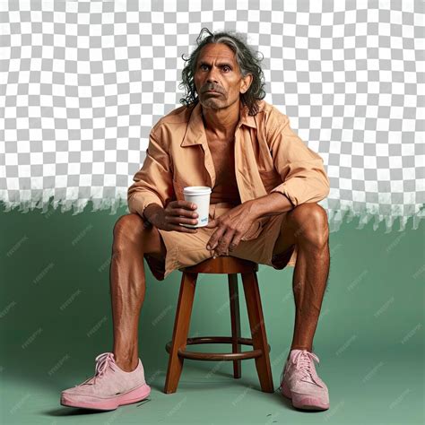 Premium Psd Vulnerable Aboriginal Man Wavy Haired Brewing Coffee