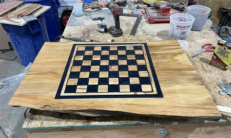 Epoxy Inlay Chess Board Inventables