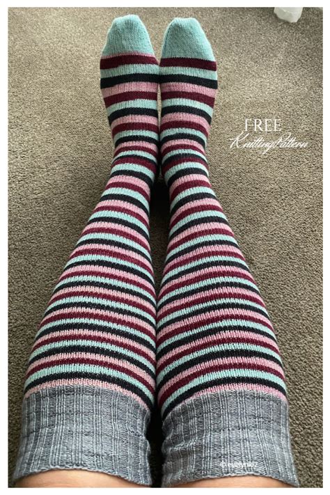 Knee High Socks Free Knitting Patterns Knitting Pattern