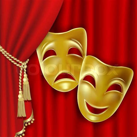 "Theatrical mask on a red background. ... | Stock vector | Colourbox