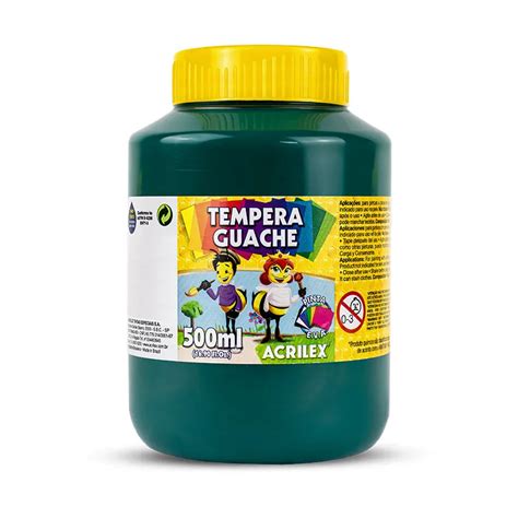 Tinta Guache Verde Bandeira Ml Acrilex Escolar Lepok