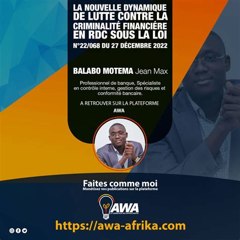 La Nouvelle Dynamique De Lutte Contre La Criminalité Financière En Rdc