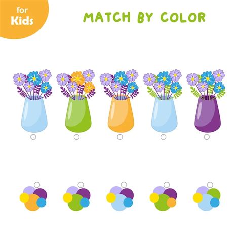 Mini jeu Pour Enfants Printemps Associez Les Vases à Fleurs Avec La