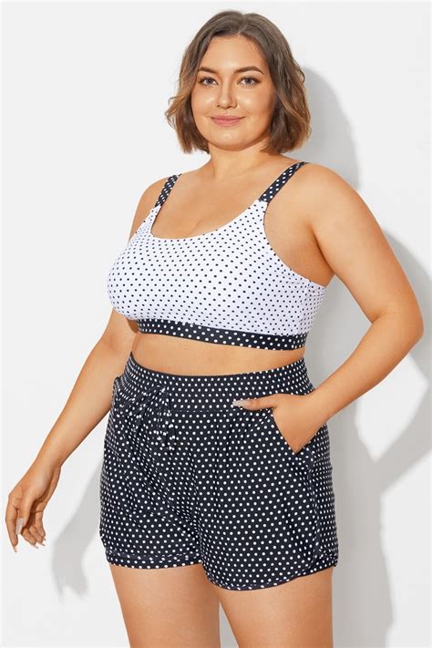 Plus Size Polka Dots Square Neck Bikini Top Meet Curve Meet Curve