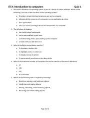 Quiz 1 Docx ITC4 Introduction To Computers Quiz 1 1 Microsoft S