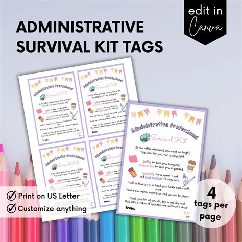 Administrative Professional Survival Kit T Tags Administrative Professionals Day Staff