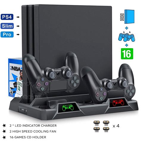 Ps4ps4 Pro Slim Console Suporte Vertical 2 Dock De Carregamento