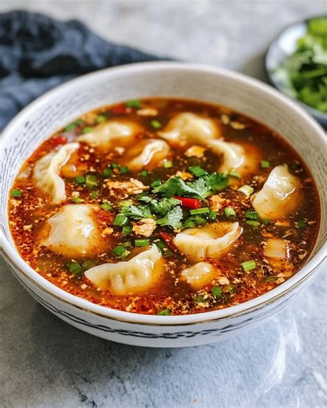 Hot And Sour Dumpling Soup