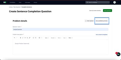 Creating A Sentence Completion Question Hackerrank Support Center