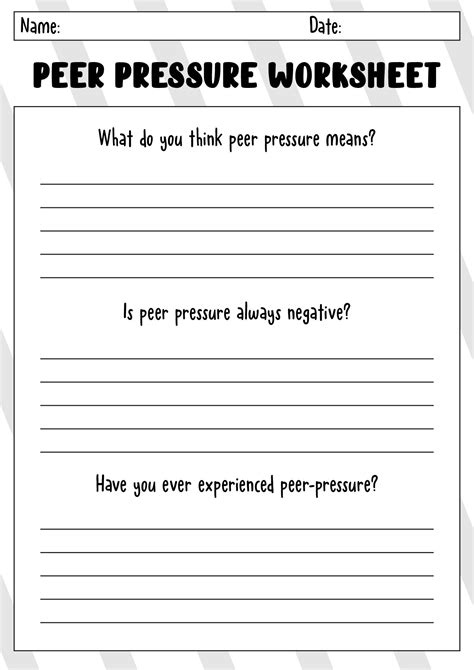 Peer Pressure Worksheets Printable Worksheeto