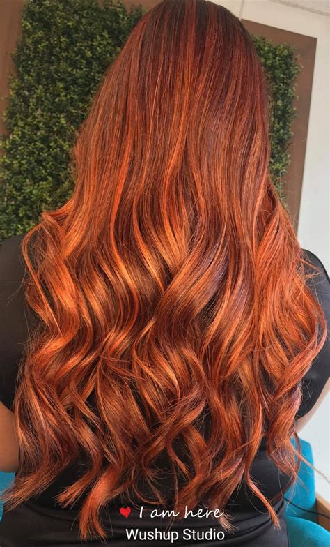 Shatush Cobrizo Cabello Color Cobrizo Pelo Rojo Con Mechas Pelo