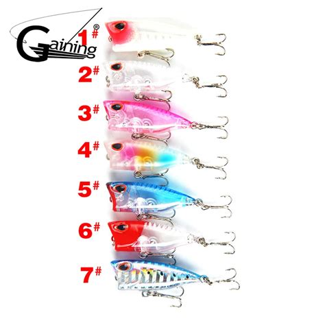 Pcs Lot Mini Popper Fishing Lure Hard Bait Colors Popper Cm G