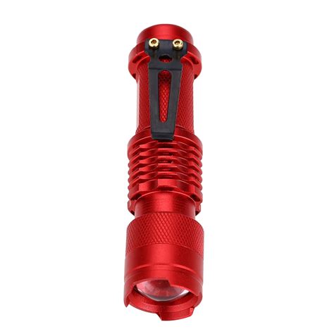 Clip On Telescopic Zoom Adjustable Modes Portable Torch Red Mini Led