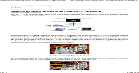 Análisis De Los Equipos Utilizados En Una Instalación Ftth De Movistar