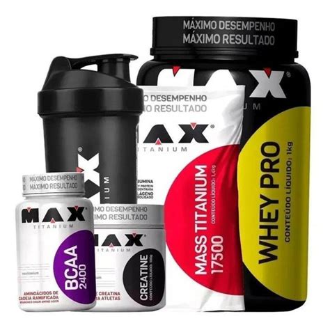 Kit Ganho De Massa Muscular Max Titanium Vitamina De Frutas Morango Netshoes