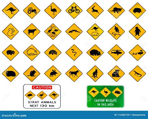 Australian Warning Signs Stock Illustration Illustration Of Signal