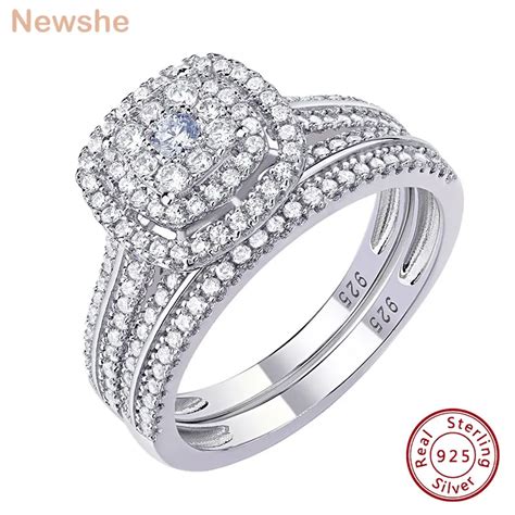 Newshe 2 P S An Is De Casamento Para As Mulheres S Lido 925 Prata Esterlina