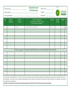 Fillable Online Sponsorship Form Hampshire And Isle Of Wight Air