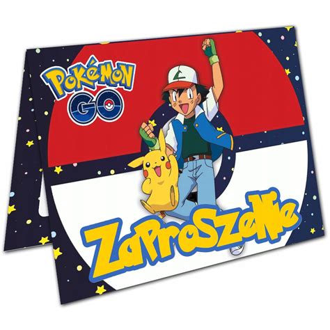 Zaproszenia Pokemon Go Pikachu Dla Dzieci Koperta Allegro Pl