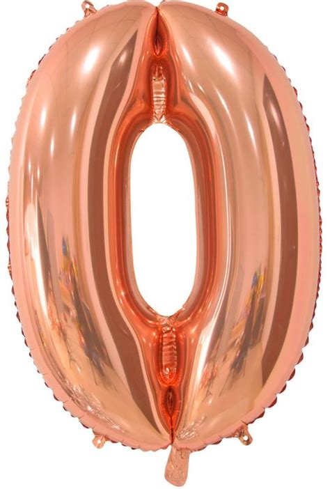 Folien Ballon In Form Der Zahl In Rosegold Medium Cm