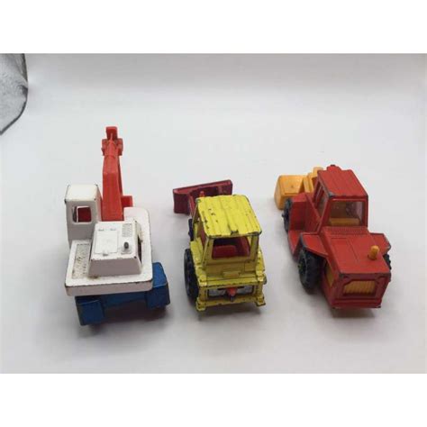 Lot De Engins De Chantier Grues Matchbox Corgi Voiture Miniature