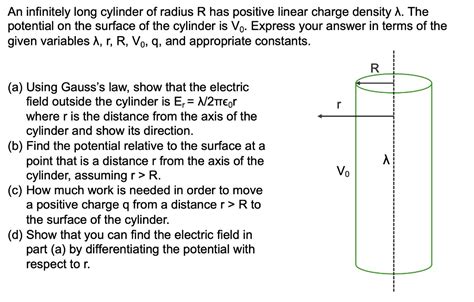 An Infinitely Long Cylinder Of Radius R Has A Positive Linear Charge