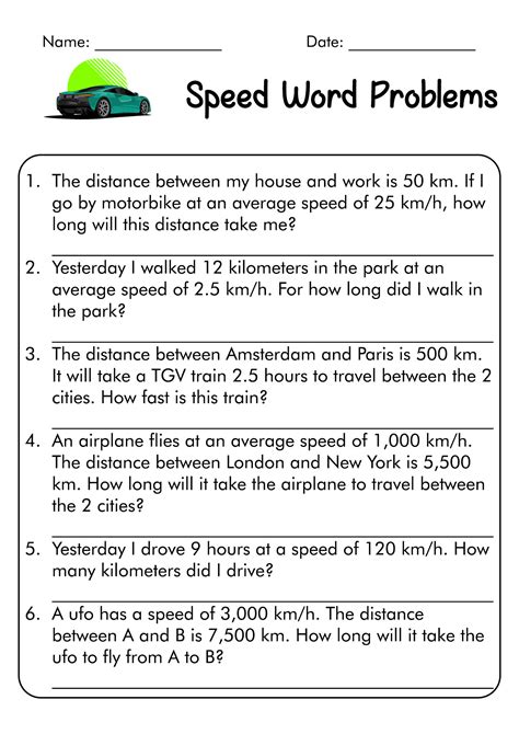 17 Best Images Of Speed Formula Worksheet Speed And Velocity