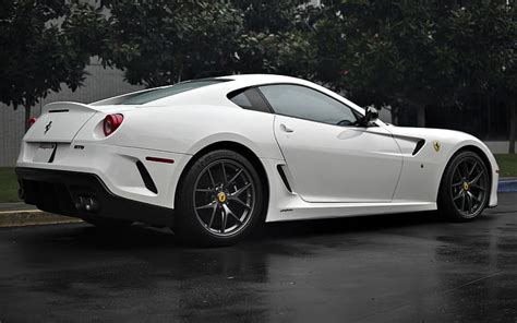 HD Wallpaper Ferrari 599 GTO White Car Back View Wallpaper Flare