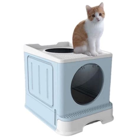 Bac à Litière pour Chat Grande Maison de Toilette Chat Pliable avec