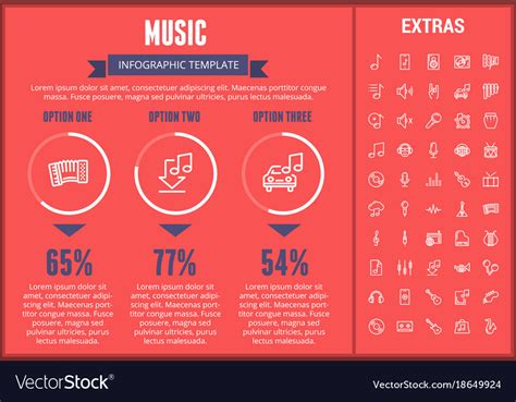 Music Infographic Template Elements And Icons Vector Image