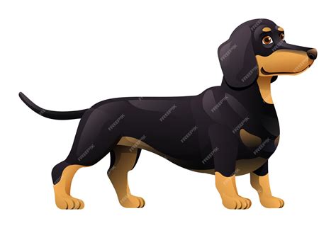 Premium Vector Dachshund Dog Vector Cartoon Illustration