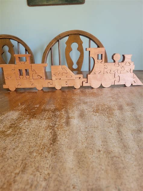 Wooden Train Puzzle - Etsy