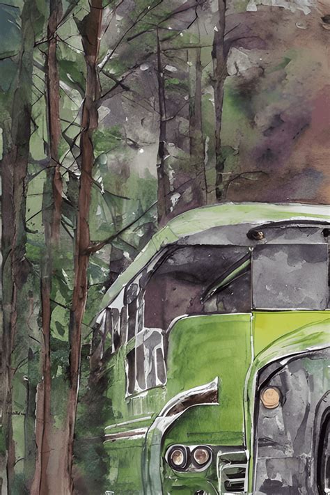Watercolor Bus Graphic · Creative Fabrica