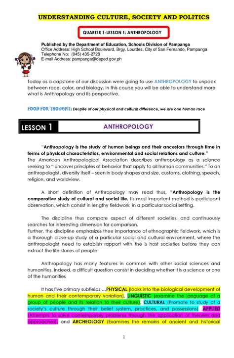 Ucsp Grade 12 Reviewer And Lecture Compress UNDERSTANDING CULTURE