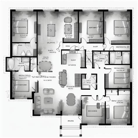 Black And White Bedroom House Floor Plan Stable Diffusion Online