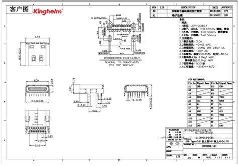 Kinghelm Type C Female Connector With Right Angle Kh Type C W 16p T A High Performance Type C