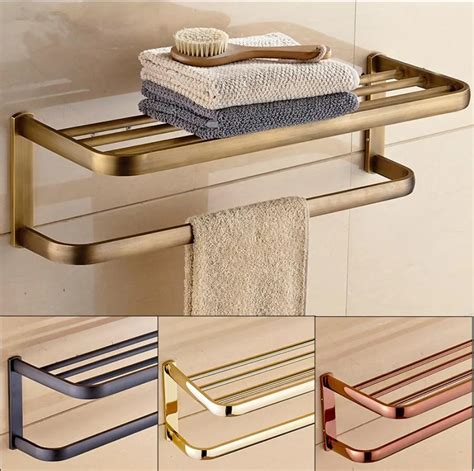 60cm Black Oilantiquegoldchrome Bathroom Towel Rack Fixed Bath Towel