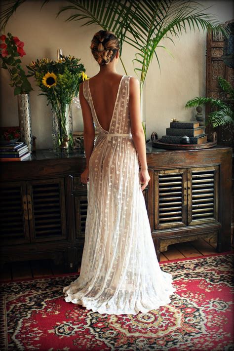 Embroidered Mesh Lace Nightgown Bridal Lingerie Weddingart Deco Sleepwear Bridal Nightgown Ivory