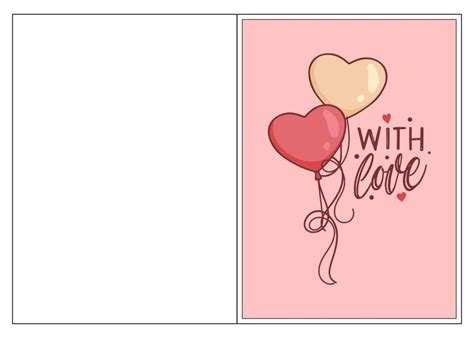 A Card With Two Balloons And The Words With Love On It