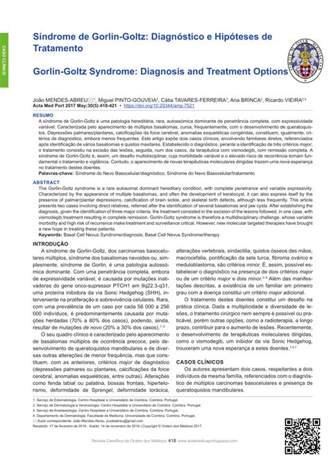 (PDF) Gorlin-Goltz Syndrome: Diagnosis and Treatment Options