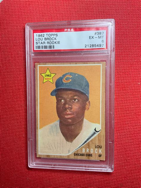 Topps Lou Brock Chicago Cubs Star Rookie Rc Hof Psa Ex Mt