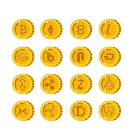 Premium Vector Cryptocurrency Set Types Icons