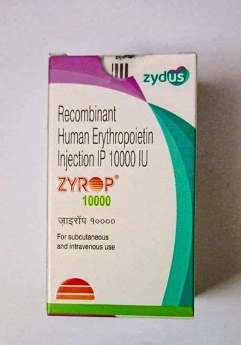 Zyrop 10000 Recombinant Human Erthropoitein Inj Ip 10000