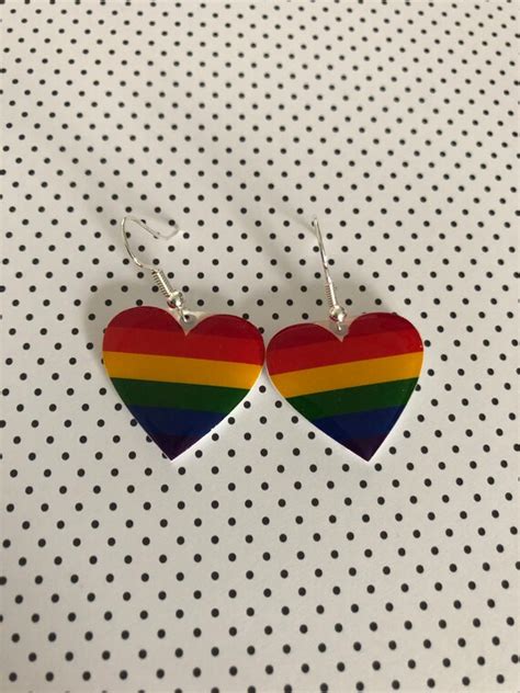 Pride Regenbogen Herz Ohrringe Gay Lgbt Lgbtq Pride Etsy