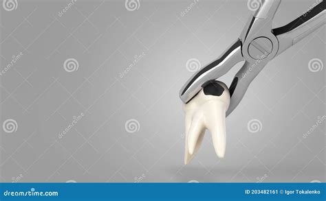 Tooth Clamped In Medical Extraction Forceps Dental Services Concept 3d