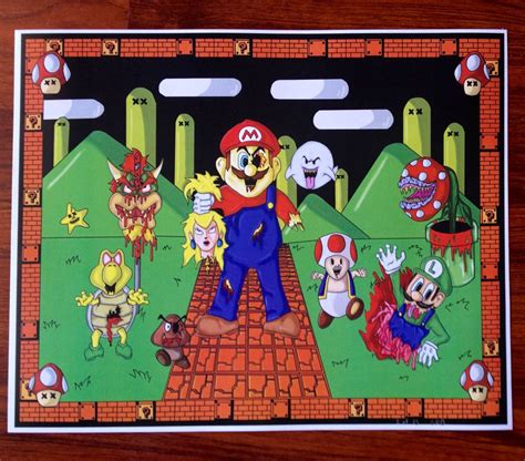 Happy Halloween Super Mario Zombie Art Print Limited Edition By