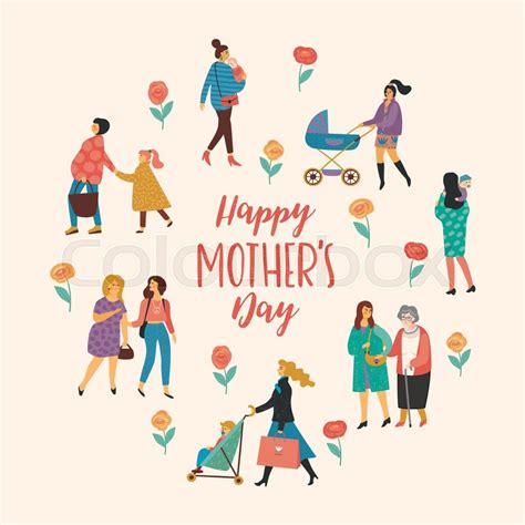 Happy Mothers Day Vector Illustration Stock Vector Colourbox