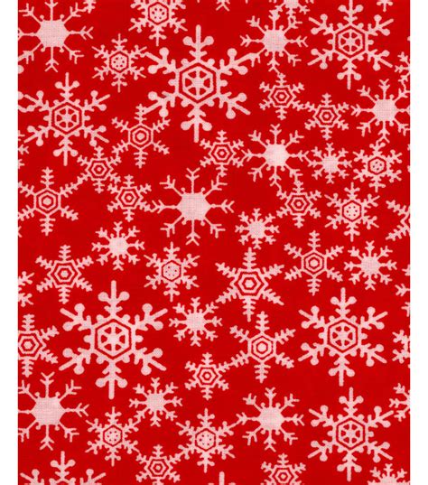 Noel Collection Christmas Snowflakes Red Joann